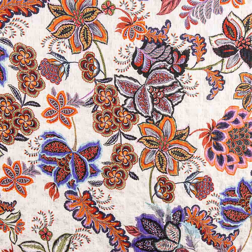 Retal Seersucker Maxi Blumen 45 x 140 cm - Ribes y Casals