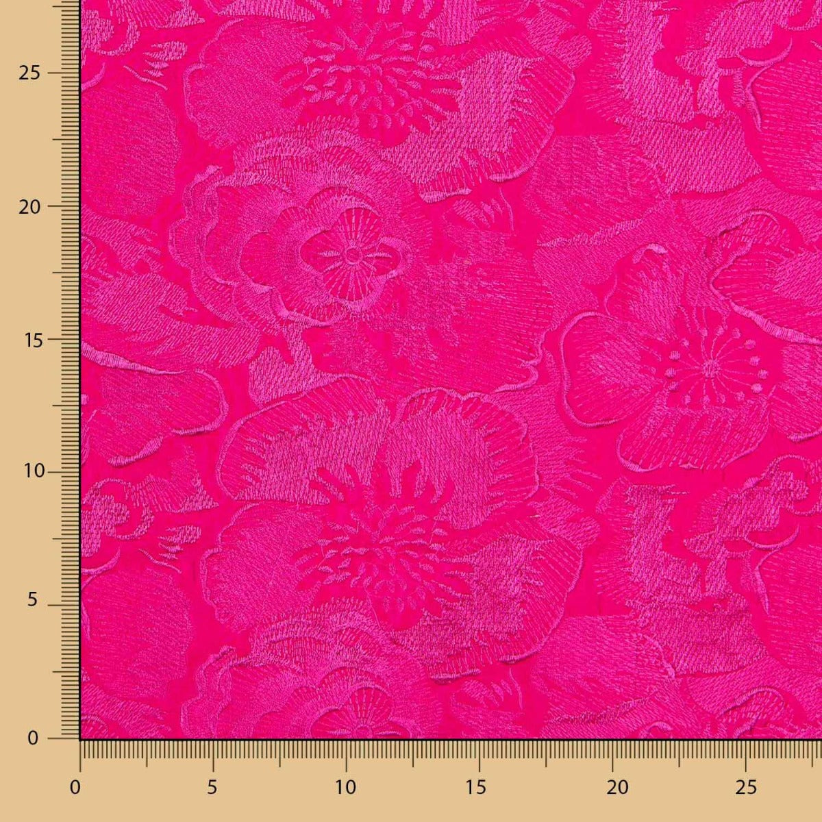 Shantung Seidenstickerei Fuchsia - Ribes y Casals