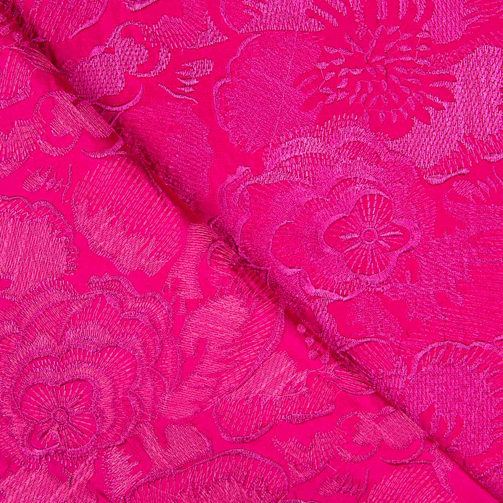 Shantung Seidenstickerei Fuchsia - Ribes y Casals