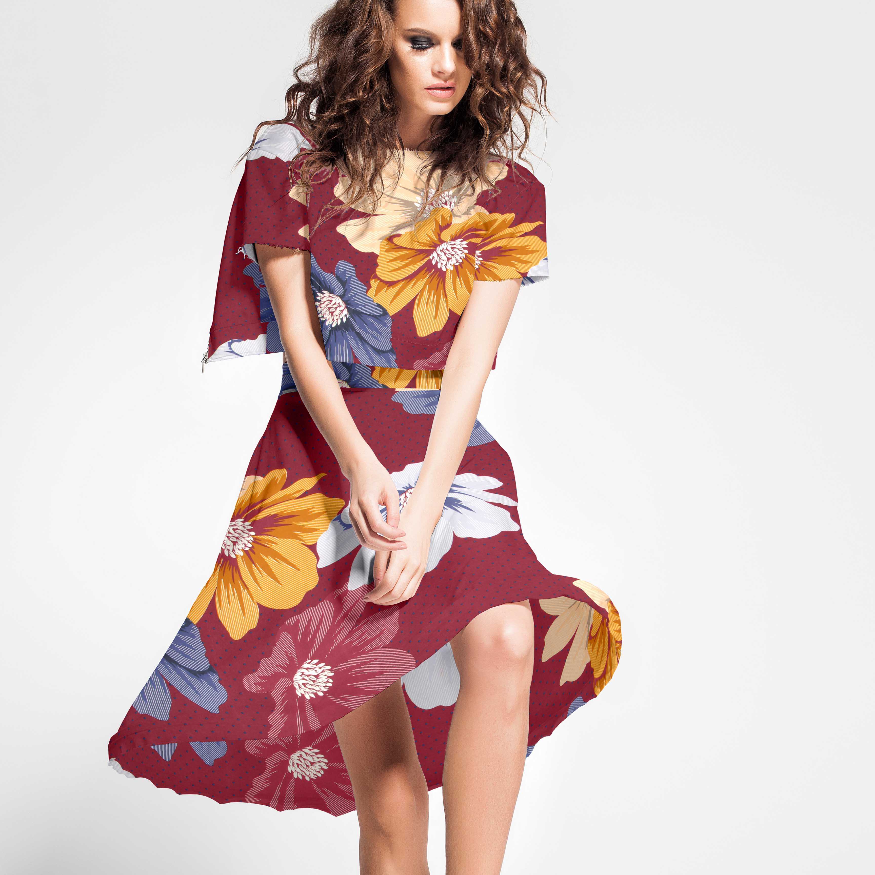 Spandex Floral Bourdeaux - Ribes y Casals