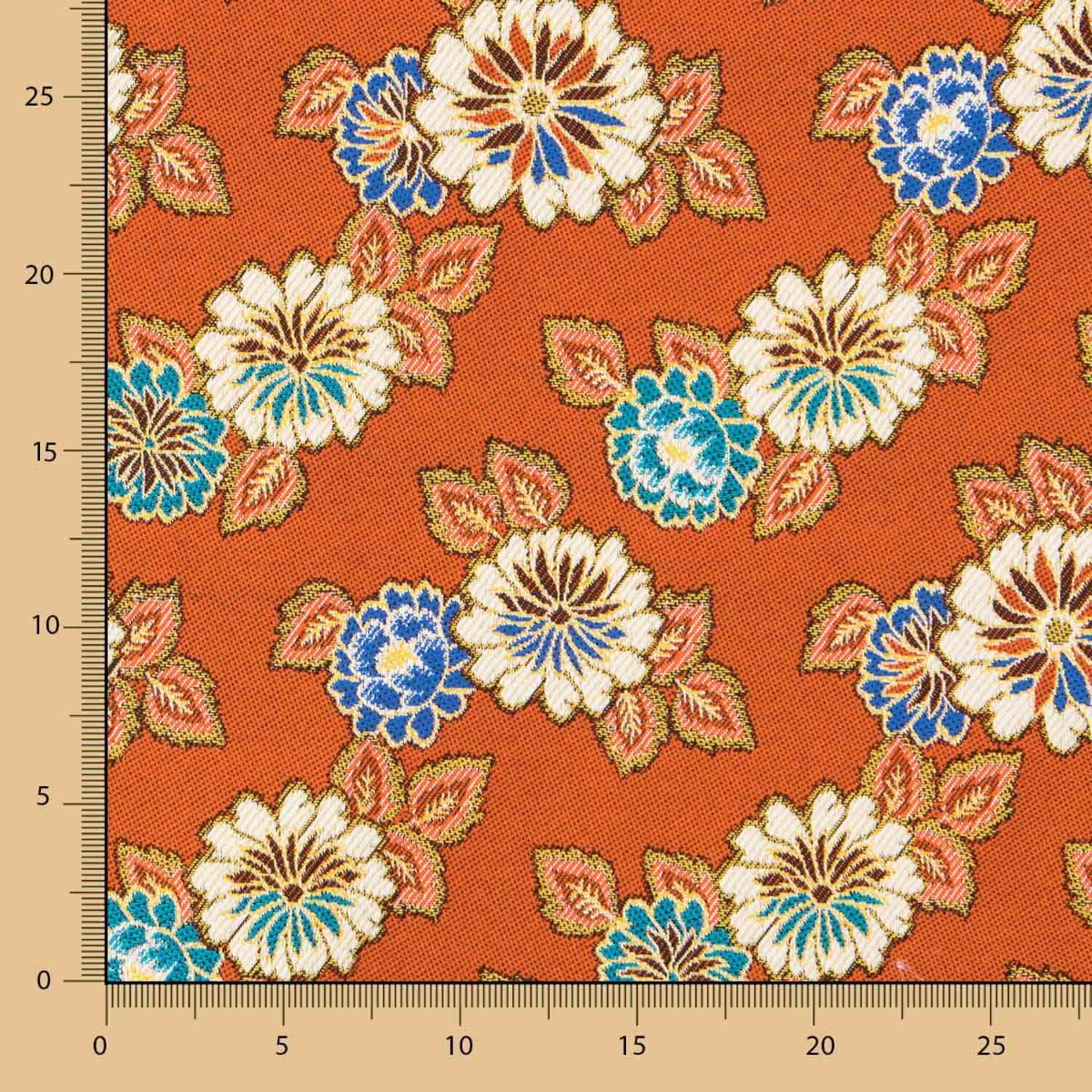Gobelin Jacquard Floral Hell Orange - Ribes y Casals