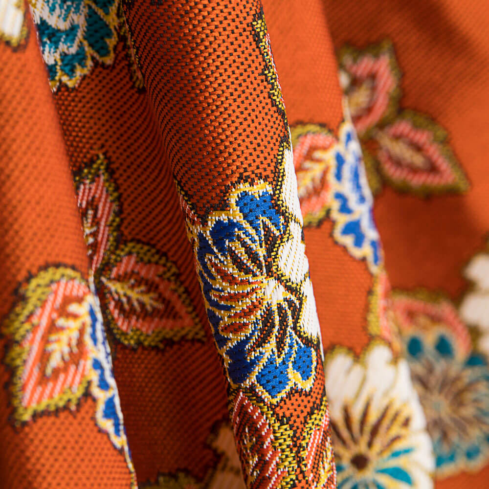 Gobelin Jacquard Floral Hell Orange - Ribes y Casals