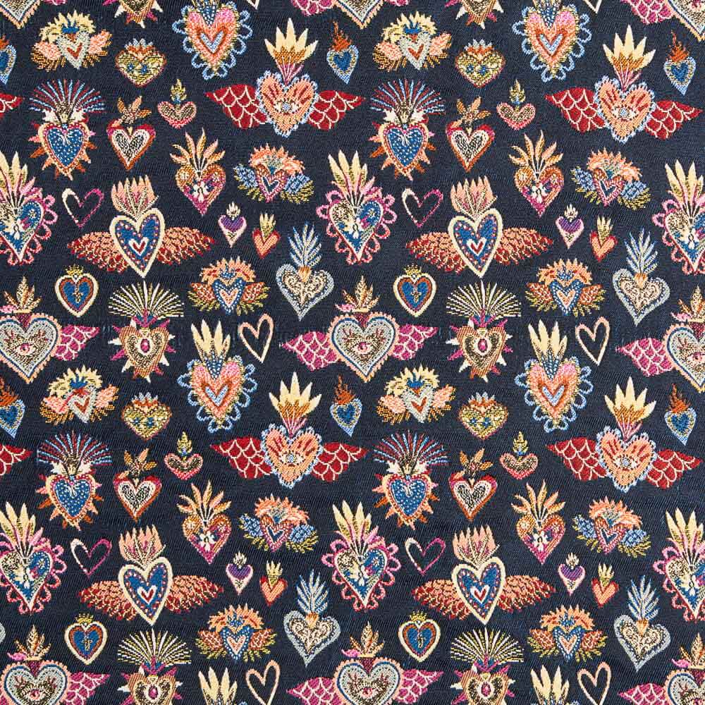 Polsterung Jacquard Fantasy Mitternachtsblau - Ribes y Casals