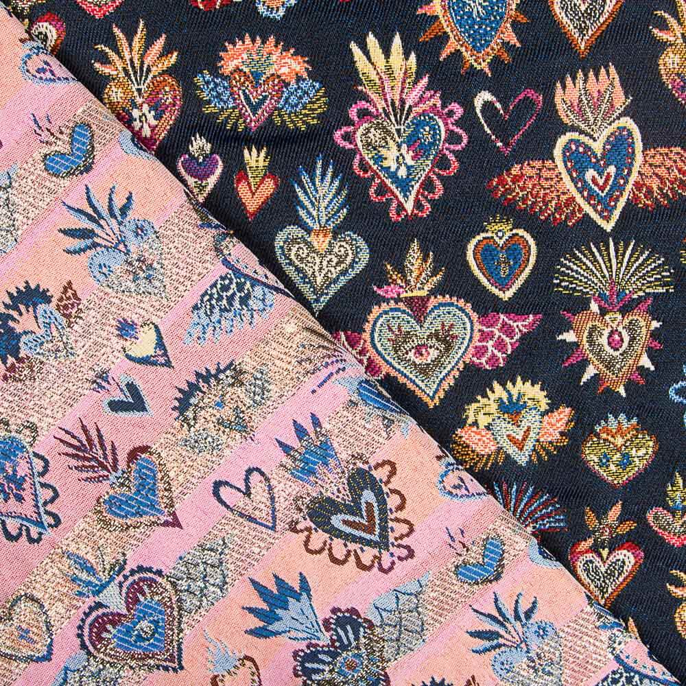 Polsterung Jacquard Fantasy Mitternachtsblau - Ribes y Casals