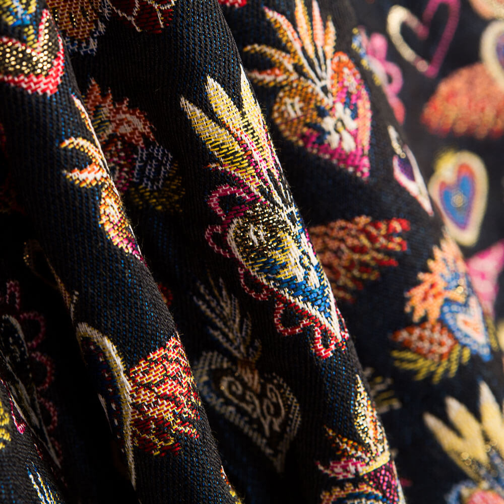 Polsterung Jacquard Fantasy Mitternachtsblau - Ribes y Casals