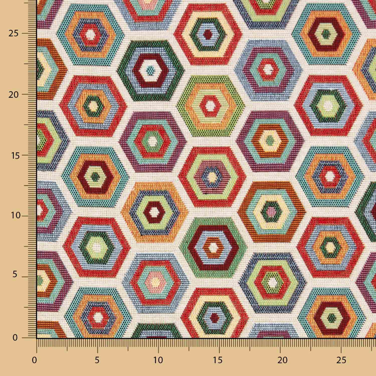 Jacquard Sechsecke Multicolour Polsterung - Ribes y Casals
