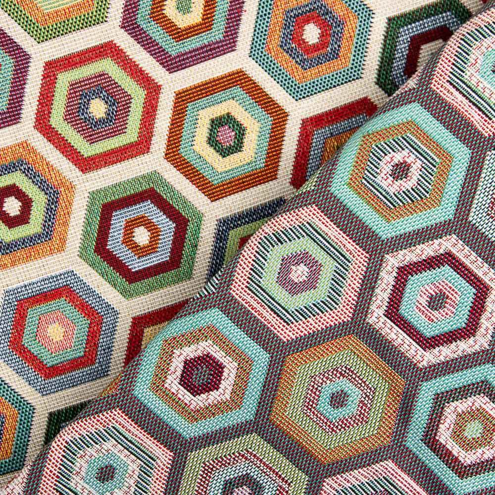 Jacquard Sechsecke Multicolour Polsterung - Ribes y Casals