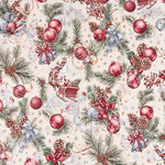 Jacquard-Webteppich Weihnachten Beige Girlanden - Ribes y Casals