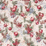 Jacquard-Webteppich Weihnachten Beige Girlanden - Ribes y Casals