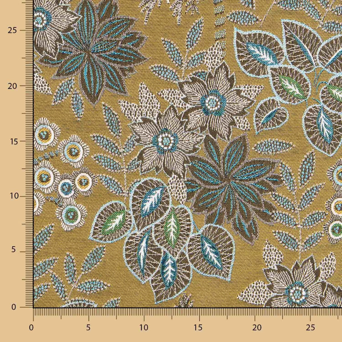 Polsterung Jacquard Floral Olive Glänzend - Ribes y Casals