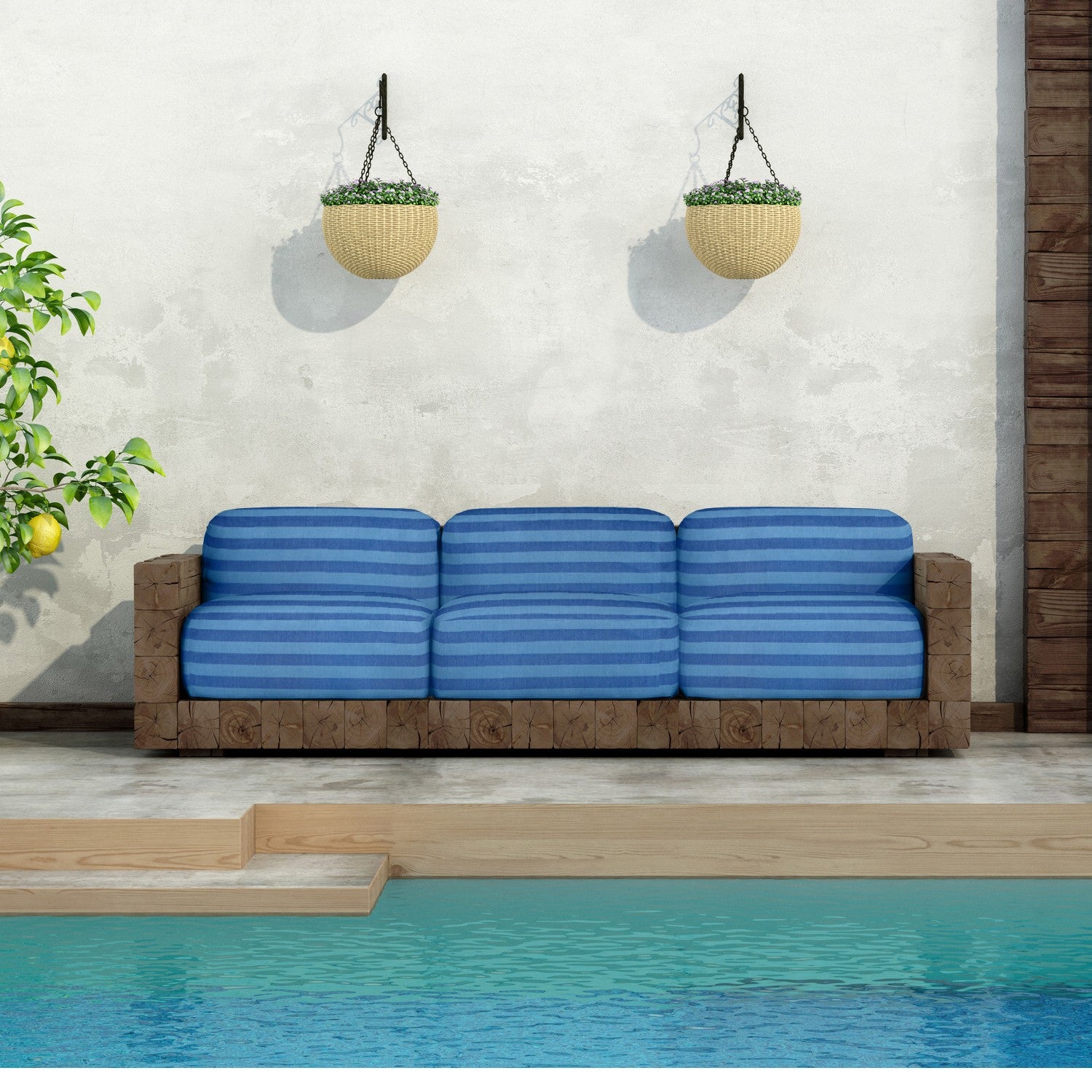 Polsterung Exterior Blue Stripes - Ribes y Casals