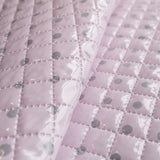 Gesteppter, plastifizierter, gesteppter Stoff mit rosa Polka Dots - Ribes y Casals