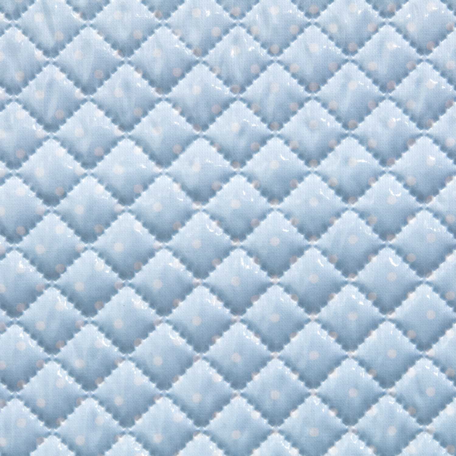 Plastifizierter gesteppter Stoff Polka Dots Hellblau - Ribes y Casals
