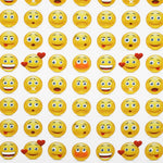Baumwolle Popeline Emoticons Weiß - Ribes y Casals