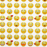 Baumwolle Popeline Emoticons Weiß - Ribes y Casals