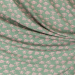 Mintfarbener geblümter Baumwollstoff - Ribes y Casals
