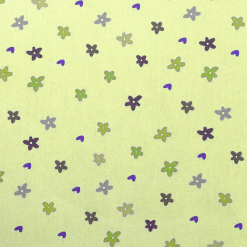 Kinder Baumwollstoff Blumen Blassgelb - Ribes y Casals