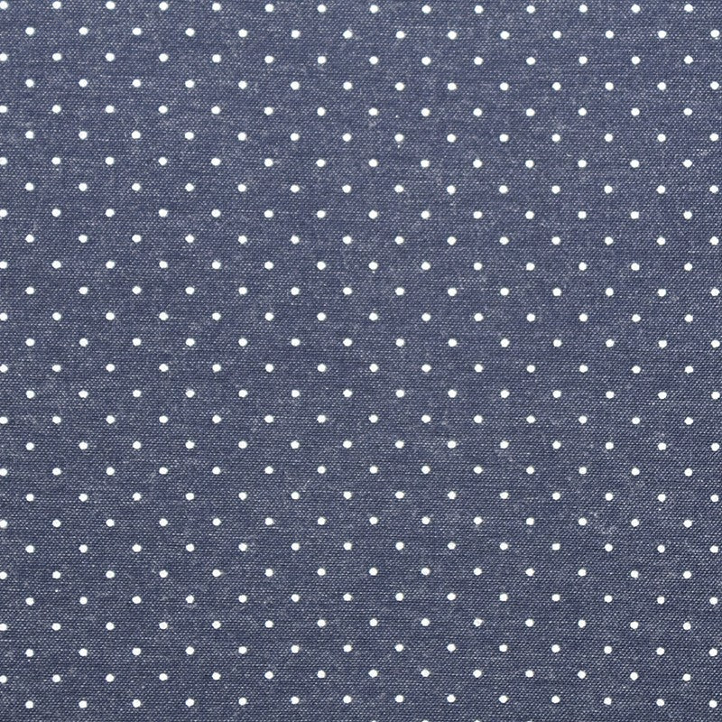 Denim Blue Polka Dot Baumwollstoff - Ribes y Casals