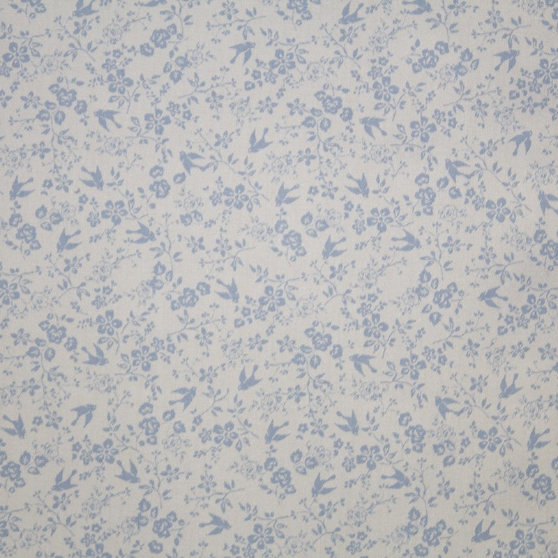 Bio-Baumwollstoff Vogel Hellblau - Ribes y Casals