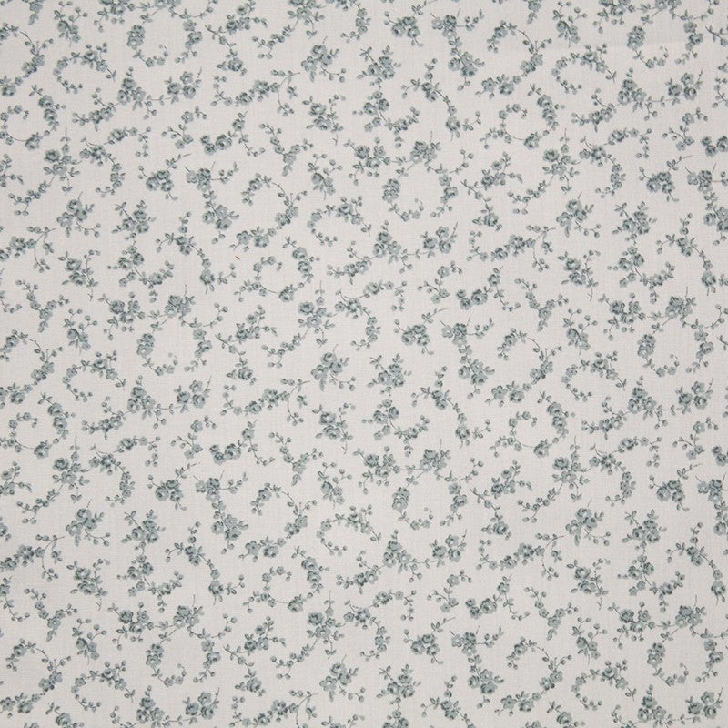 Bio-Baumwolle Floral Grau Grünlich Grau Stoff - Ribes y Casals