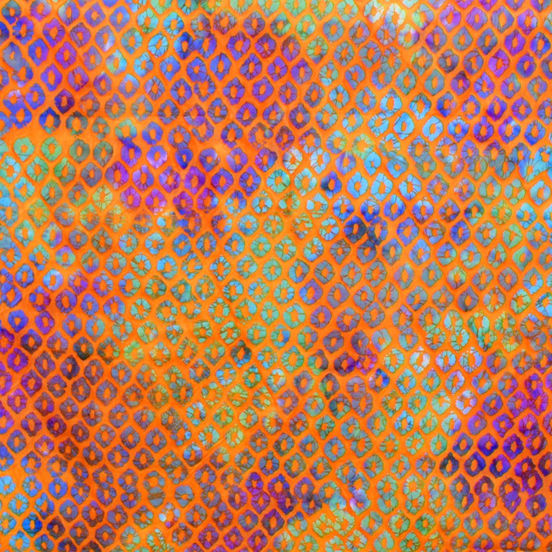 Stoff Baumwolle Tie Dye Baumwolle Orange Rhomben - Ribes y Casals