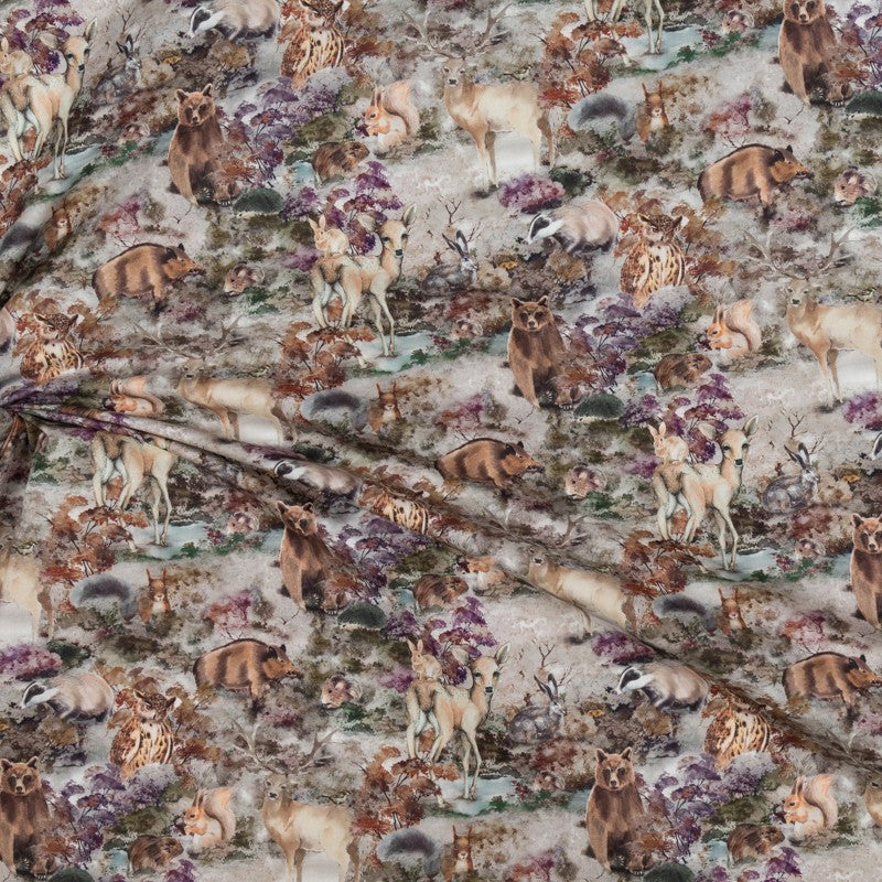 Zoo Print Popeline Grau - Ribes y Casals
