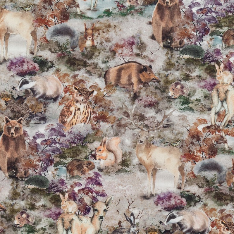 Zoo Print Popeline Grau - Ribes y Casals