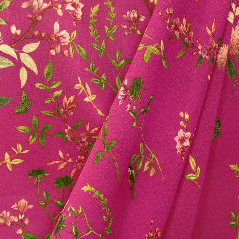 Fuchsia Blume Gaze Bambula-Stoff - Ribes y Casals