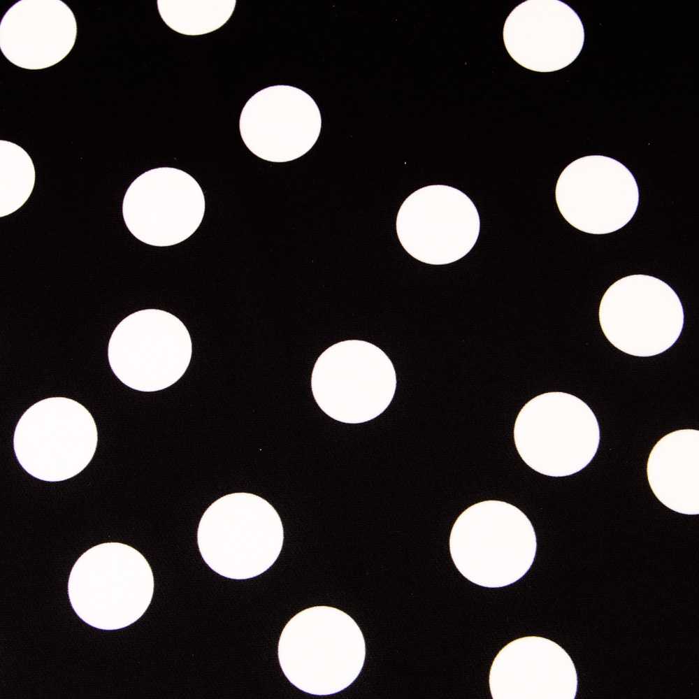 Schwarzer Polka Dots Bielastic-Stoff - Ribes y Casals