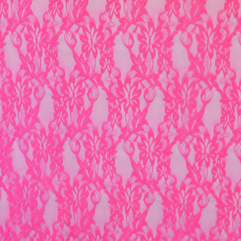 Fluor Rosa Elastischer Blonda-Stoff - Ribes y Casals