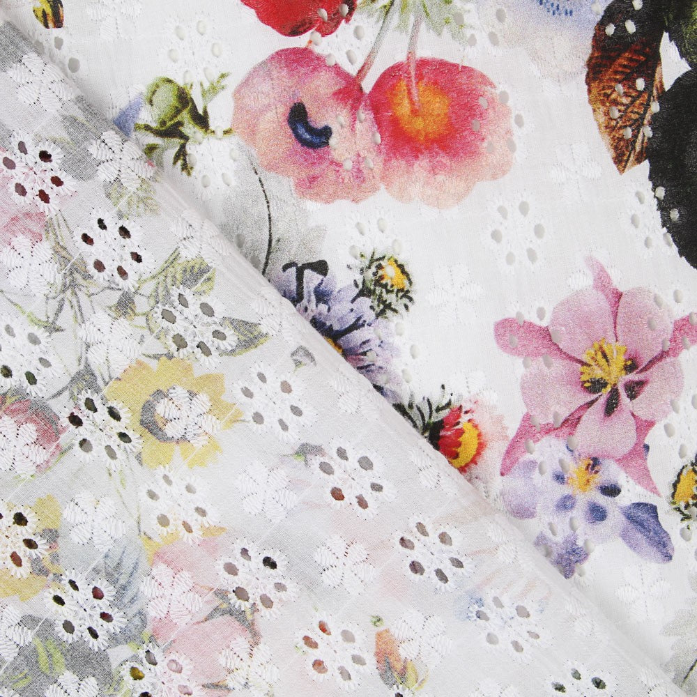 Schweizer Stickerei Floral Print Stoff - Ribes y Casals
