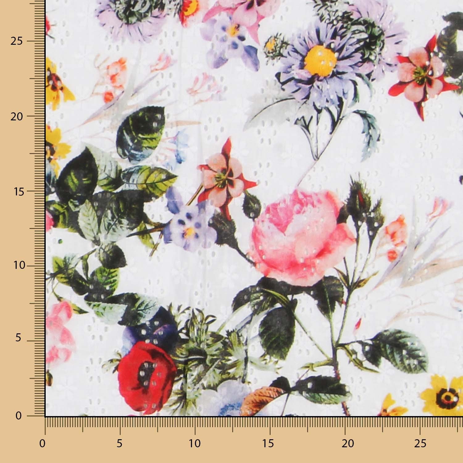Schweizer Stickerei Floral Print Stoff - Ribes y Casals