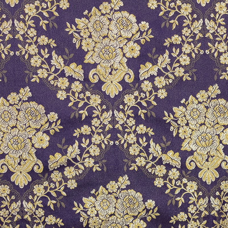 Brokat Lurex Lila Blume Stoff - Ribes y Casals