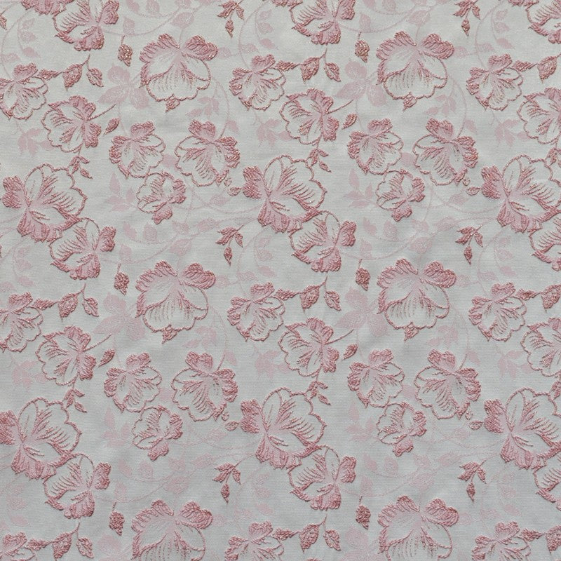 Brokat-Stoff Metall Blume Rosa - Ribes y Casals