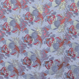 Brokat-Stoff Rot Gold Metall Blau Grau Hintergrund - Ribes y Casals
