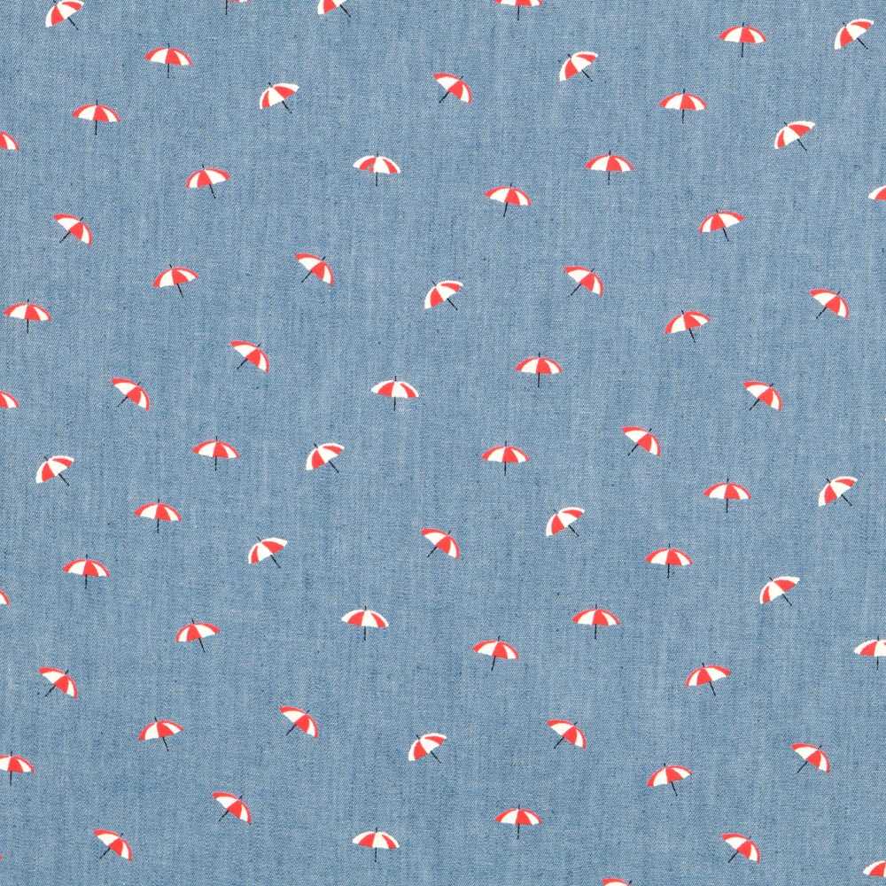 Chambray-Regenschirm Rot - Ribes y Casals