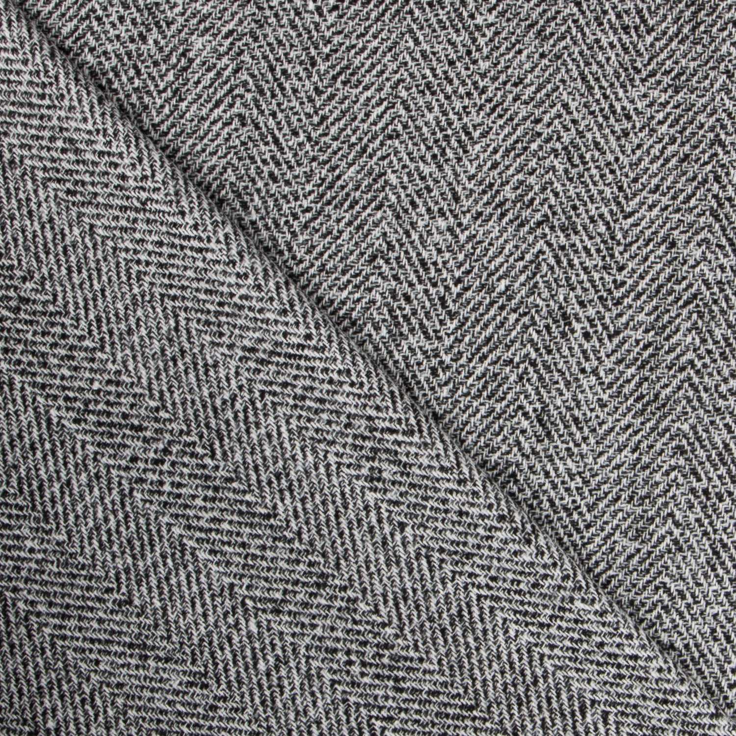 Stoff Cheviot Herringbone Schwarz - Ribes y Casals