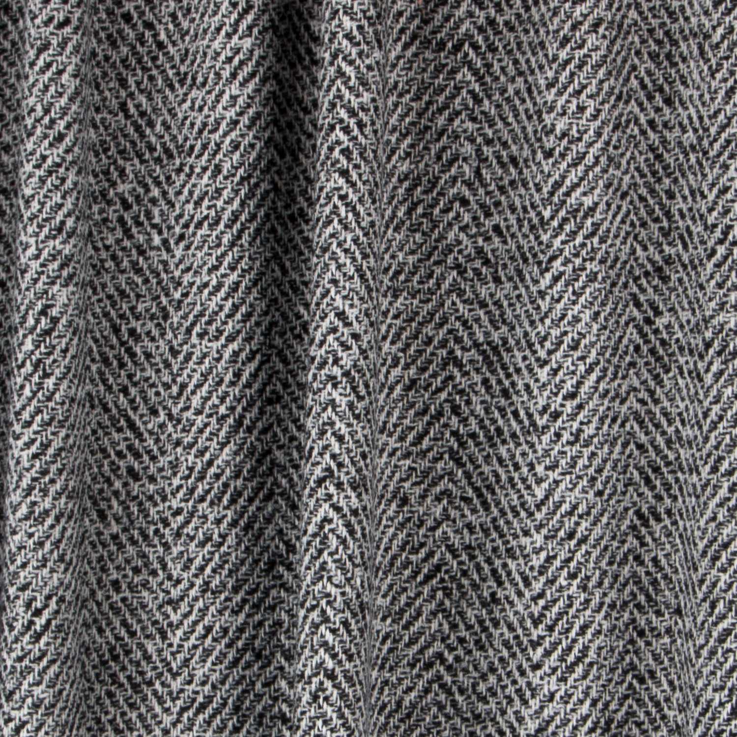 Stoff Cheviot Herringbone Schwarz - Ribes y Casals