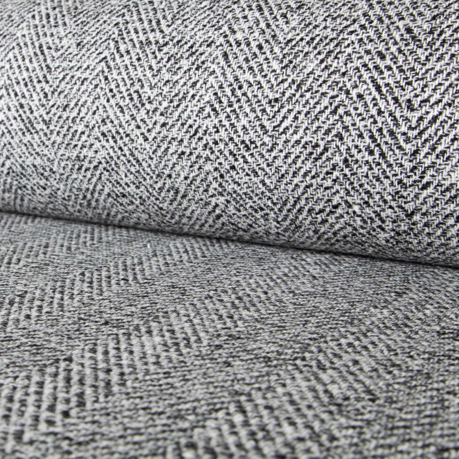 Stoff Cheviot Herringbone Schwarz - Ribes y Casals