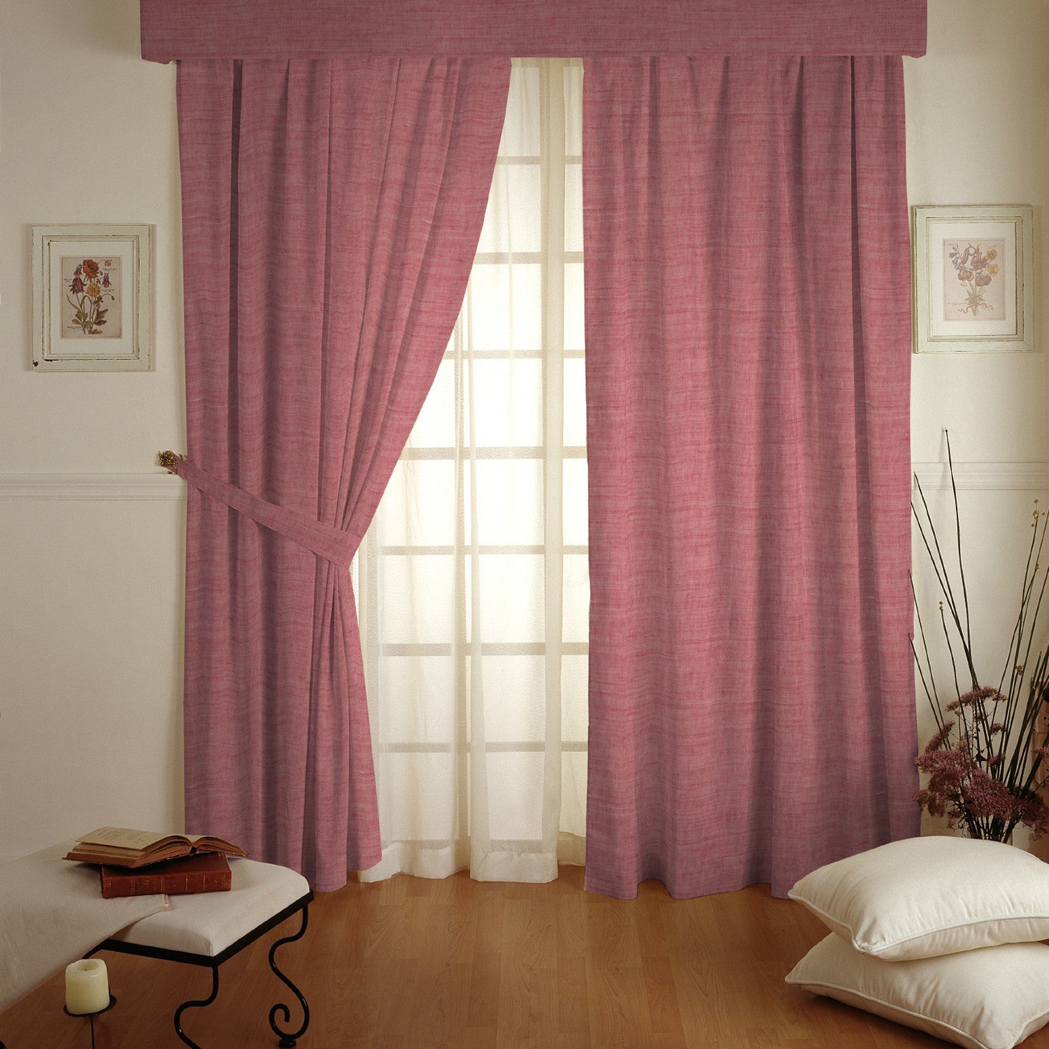 Vorhangstoff Leinen Rot Blei - Ribes y Casals