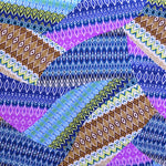 Ethnisches Patchwork bedruckter Krepp-Stoff Blau - Ribes y Casals