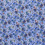 Hindu-Blumen bedruckter Krepp-Stoff Kaschmir Blau - Ribes y Casals