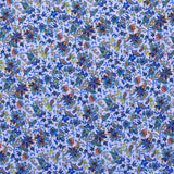Hindu-Blumen bedruckter Krepp-Stoff Kaschmir Blau - Ribes y Casals