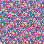 Bedruckter Krepp-Stoff Kleine Blume Fuchsia Hintergrund - Ribes y Casals