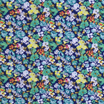 Kleine Blume gedruckt Crepe Stoff Marine Hintergrund - Ribes y Casals