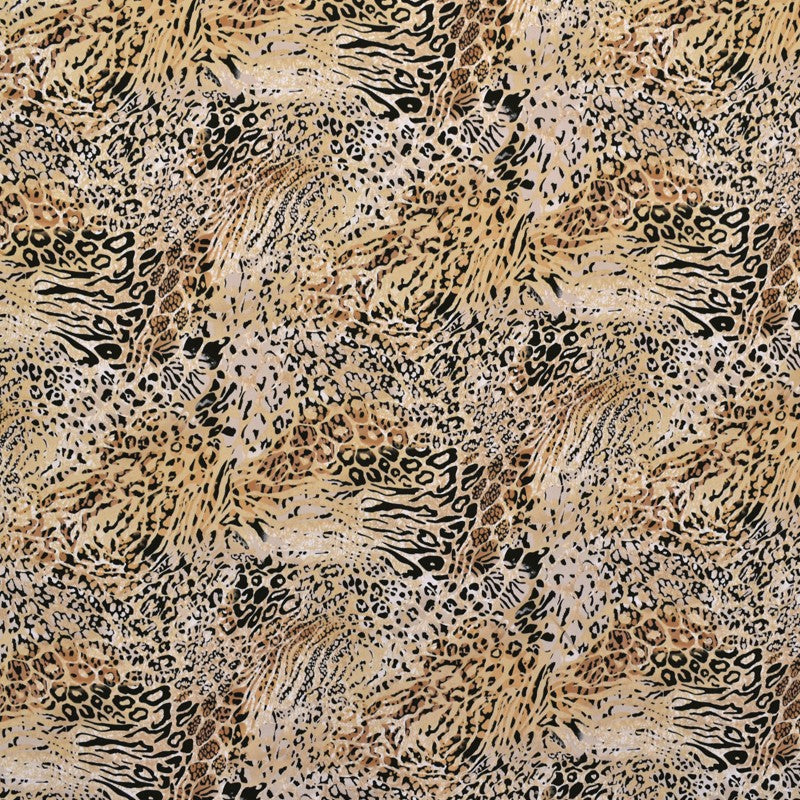 Leopard bedruckter Krepp-Stoff Camel - Ribes y Casals