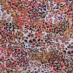 Koralle-Leopard Leopard Bedruckter Krepp-Stoff - Ribes y Casals