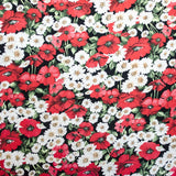 Roter Mohnblumen-Krepp-Stoff - Ribes y Casals