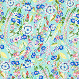 Wasser-Mosaik-Blumen-Krepp-Stoff - Ribes y Casals