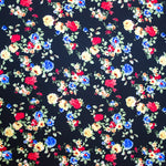 Stoff Krepp Blumen Bouquet Schwarz - Ribes y Casals